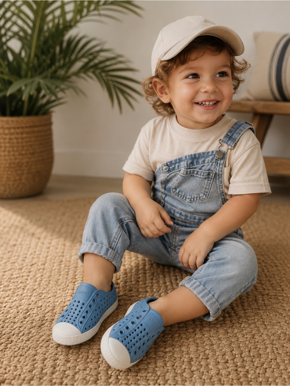 Native Jefferson Oasis Blue Waterproof Slip-On Sneakers Toddler Size 5
